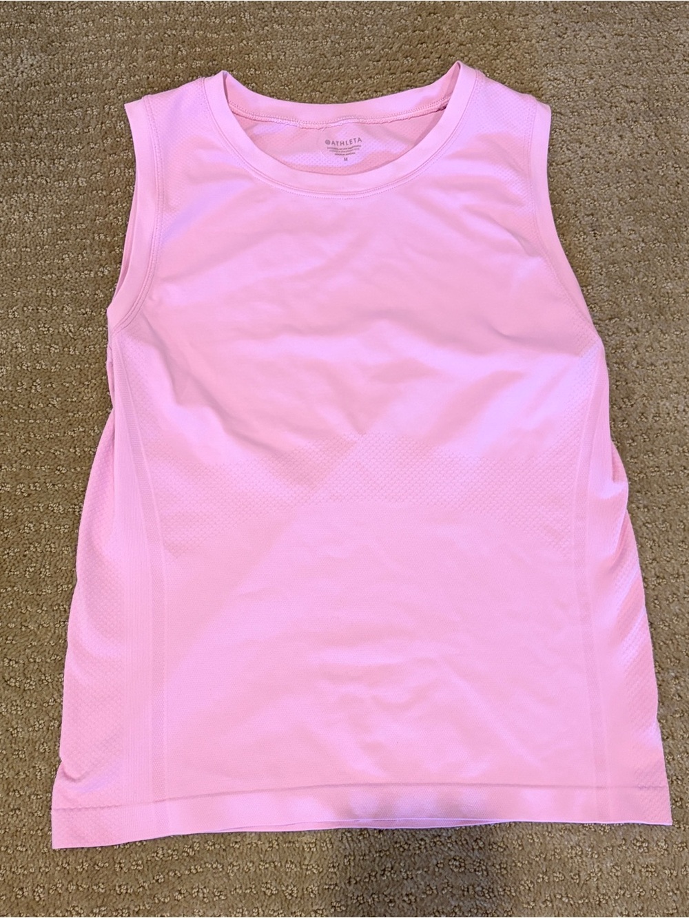Athleta Light Pink Mesh-Panel Performance Tank